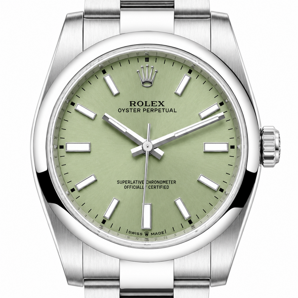 Unworn Rolex Oyster Perpetual Pistachio 34MM 124200 Watch